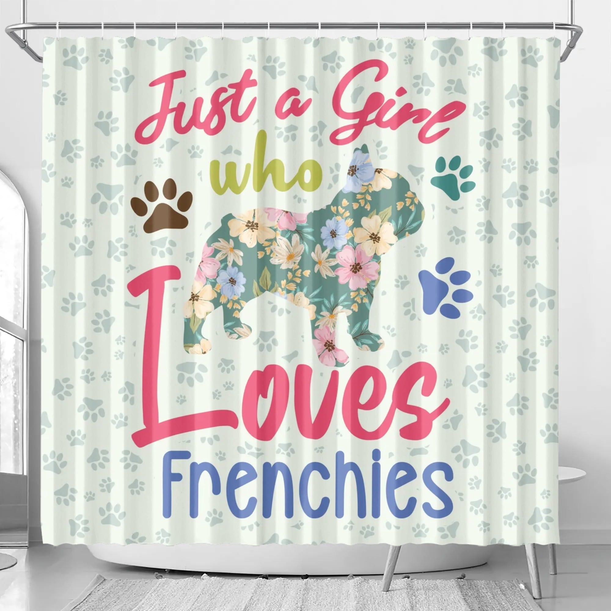 Frenchie-Fan Mila - Shower Curtain For Frenchie Lovers as a Gift Premium