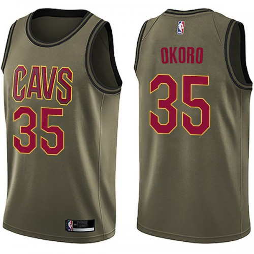 CLE #35 Isaac Okoro Official 2024 Icon NBA Jersey - Green Swingman
