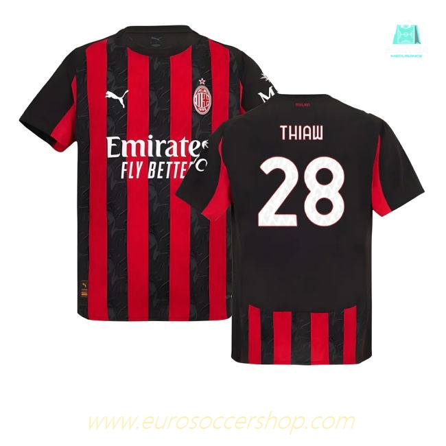 2025-2026 AC Milan Authentic Home Shirt (Thiaw 28)