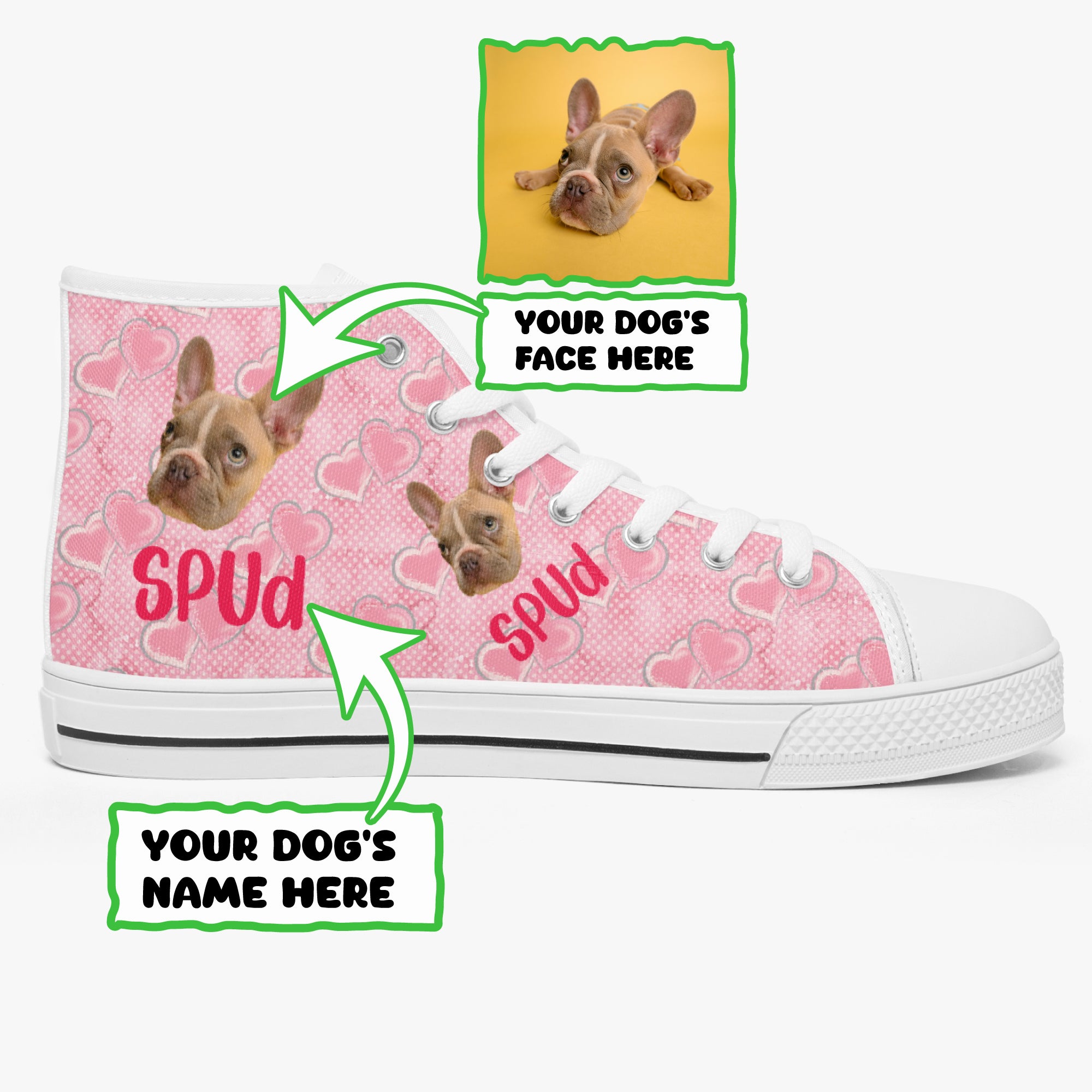 Waffle - Personalized Classic High-Top Canvas Shoes