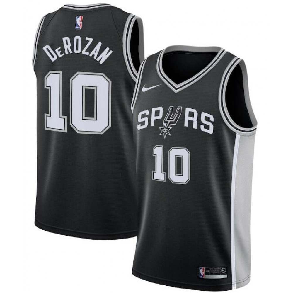 Collector's Item Official Men's SAS #10 DeMar Black Basketball Jersey