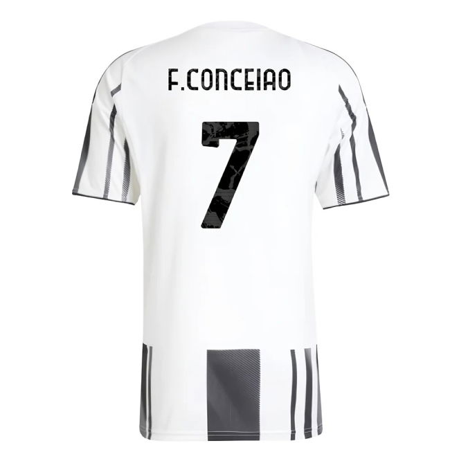 2025-2026 Juve Home Shirt (F.Conceiao 7) Stretch Fabric