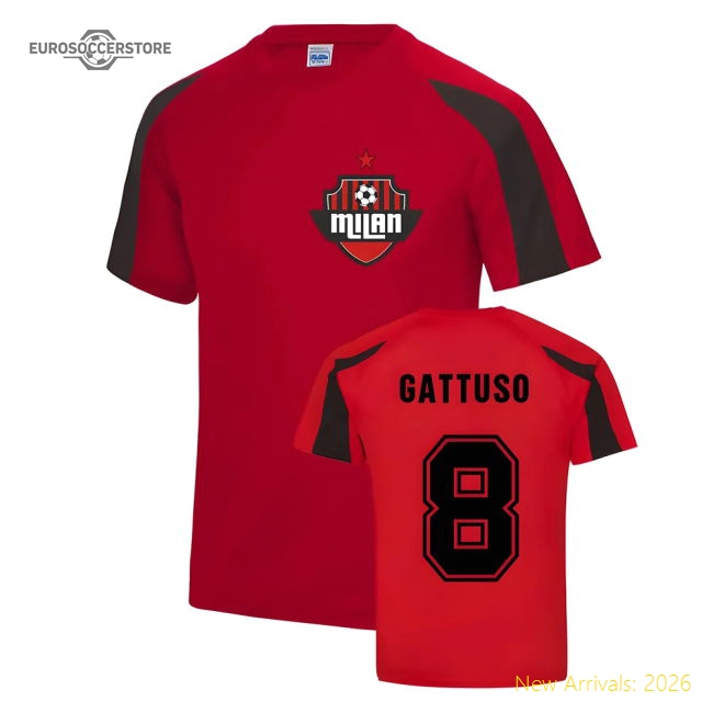 Gennaro Gattuso Milan Sport Training Fan Jersey (red) - Supporter Edition