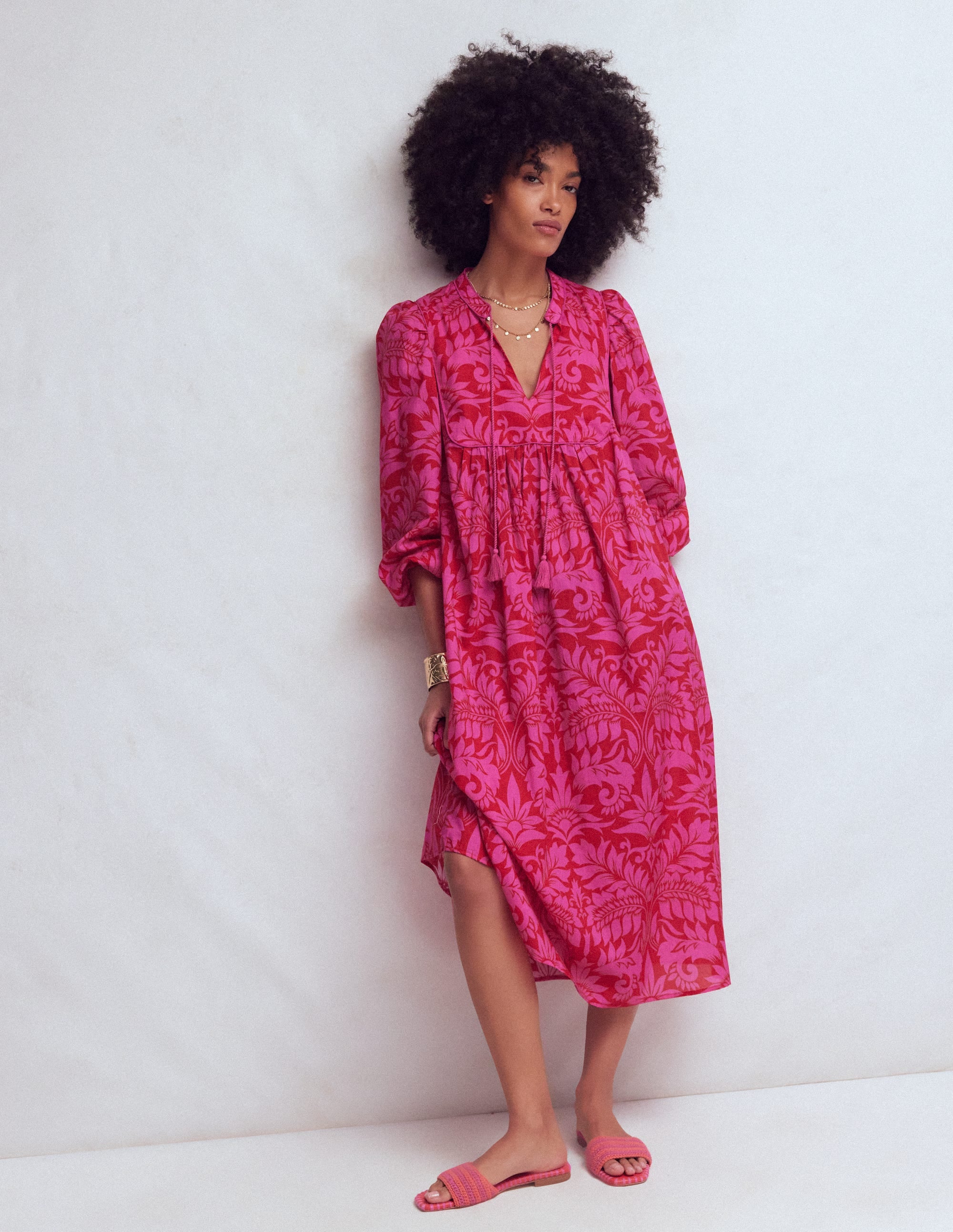 Boho Tie Neck Kaftan