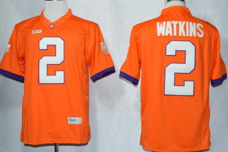 authentic Men's Clemson Tigs Sammy Watkins #2 Orange 2013 Football