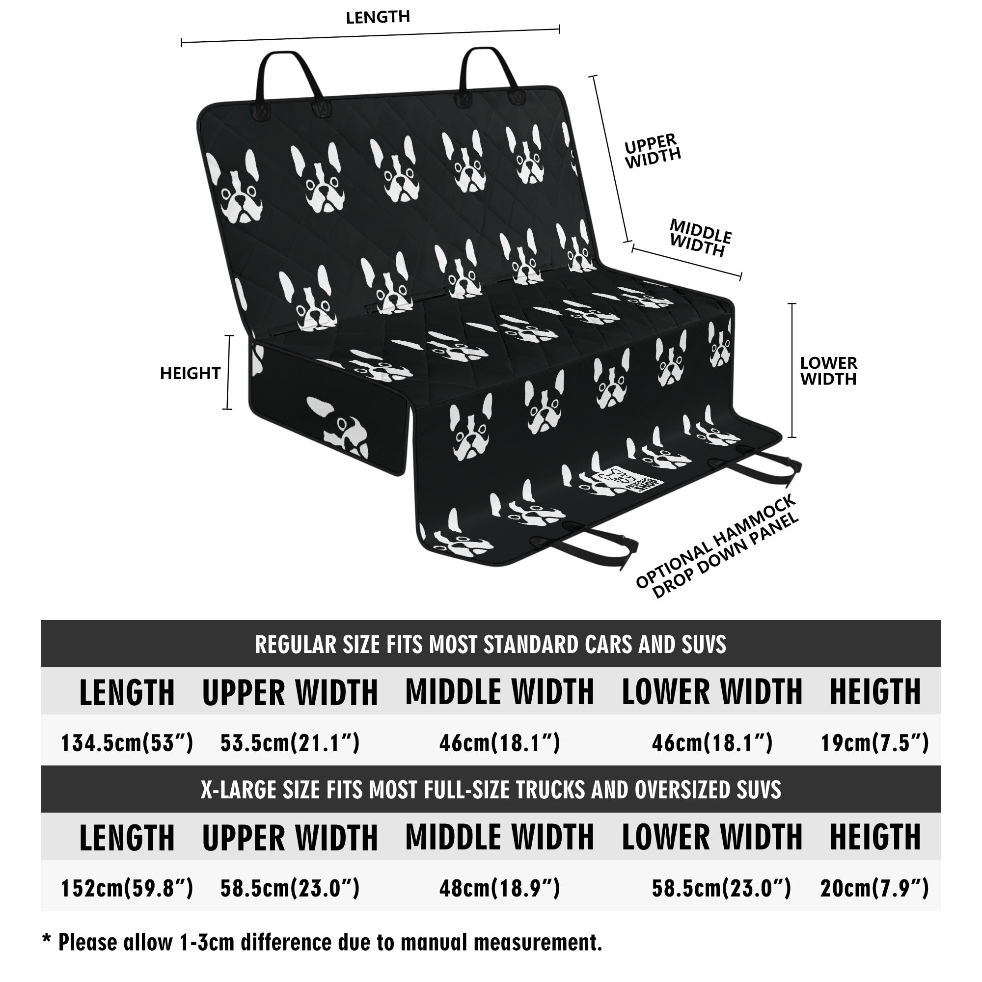 Stylish Elektra - Car Pet Seat Covers For French Bulldog as a Gift