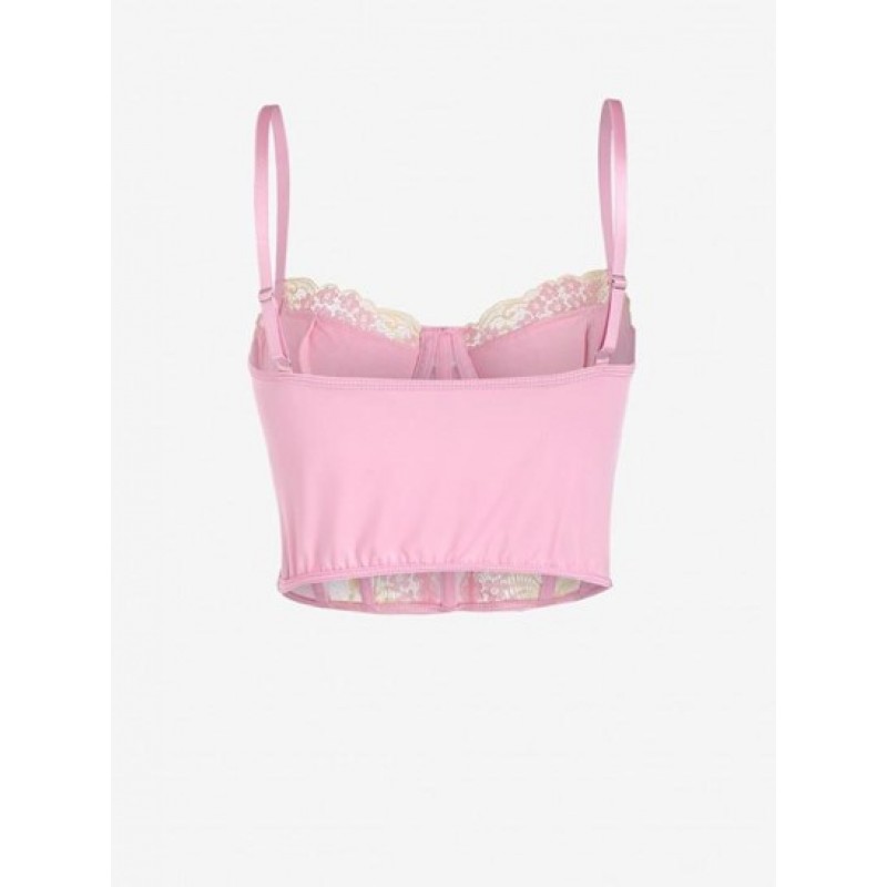 Floral Embroidery See-through Eyelash Lace Corset KD8532