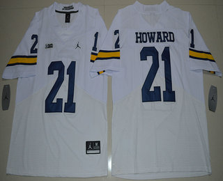 replica Men's U-M Wolverines #21 Desmond Howard White 2024 Jersey