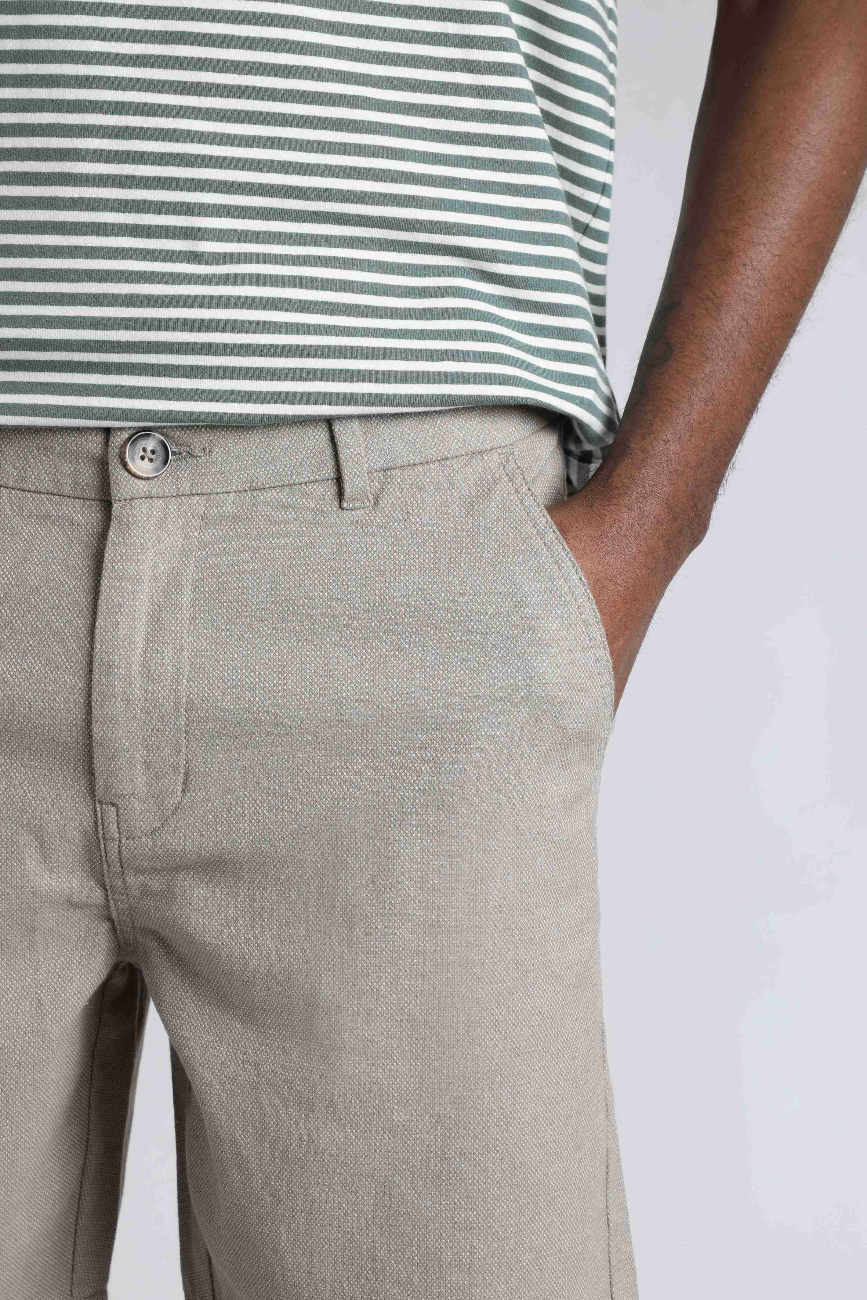 Charleston Textured Chino Shorts Stone