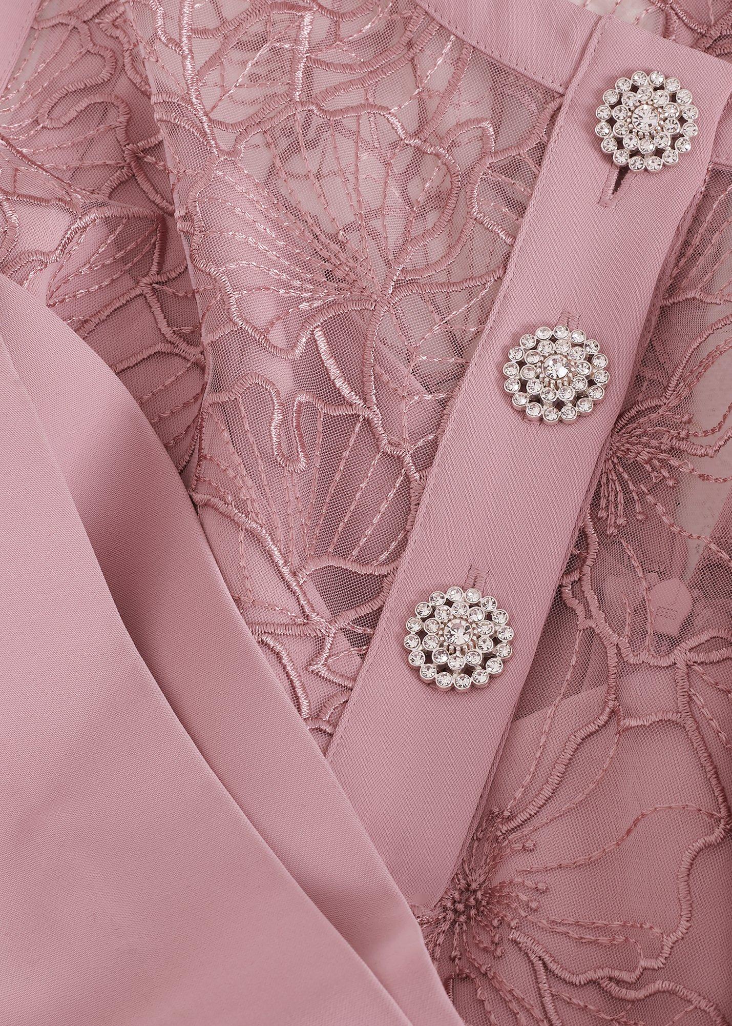 Petite Ivanna Pink Embroidered Jumpsuit