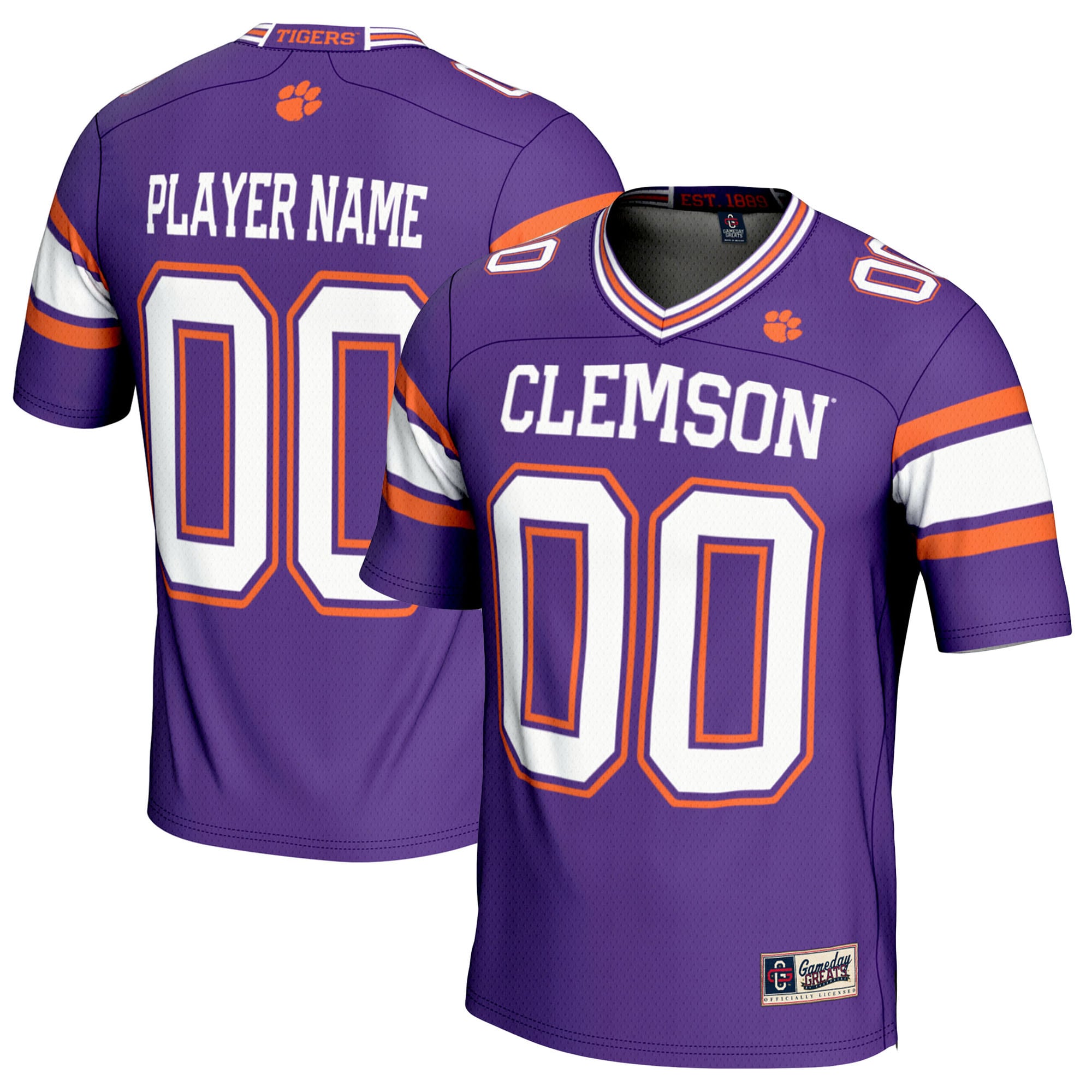[NJP] Clemson Tigers GameDay Greats NIL Pick-A-Player Football Jersey - Purple
