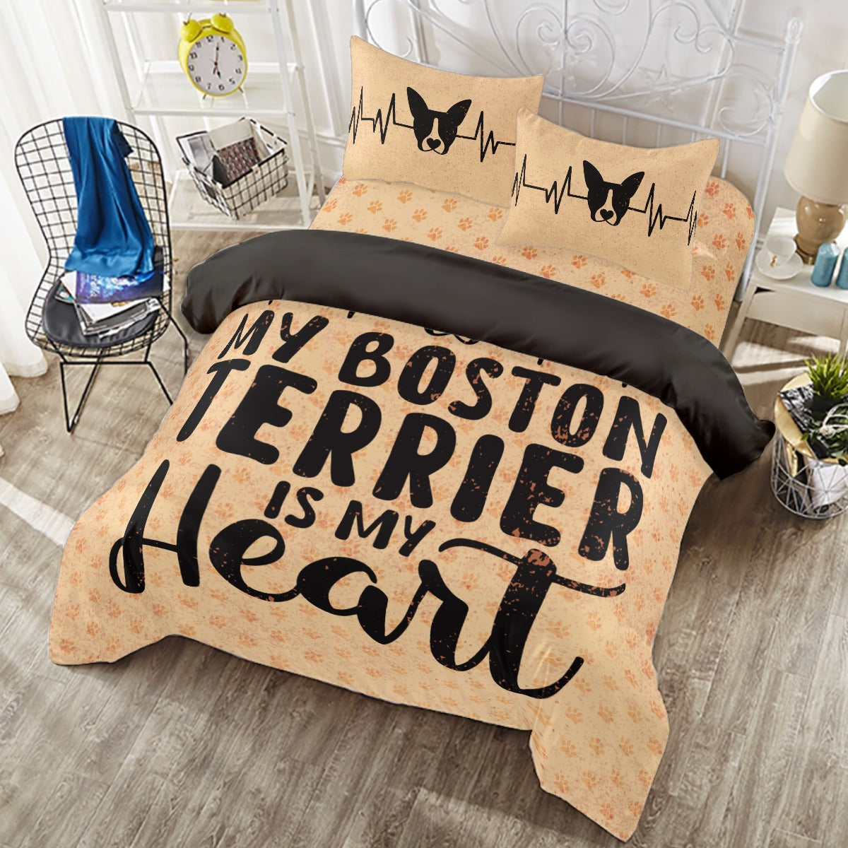 Duvet Cover Set For Boston Terrier Lovers Pet Gear | Safe For Paws