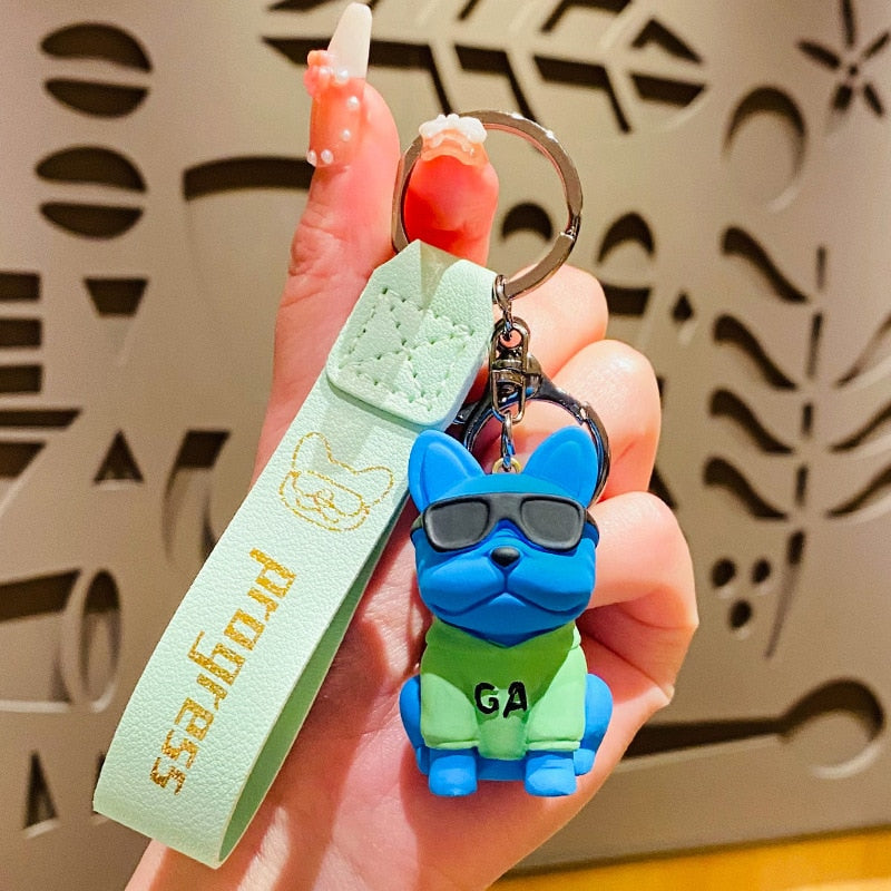 French Bulldog Frenchie Punk Key Chain – Unique Bag Pendant For Stylish