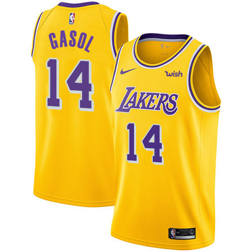 Nike Lakers Gold Angeles Lakers #14 Jersey - Economical Quality