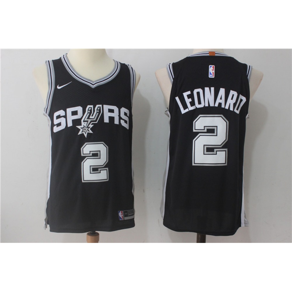 Genuine Men's San Antonio Spurs #2 Kawhi Black Basketball Jersey