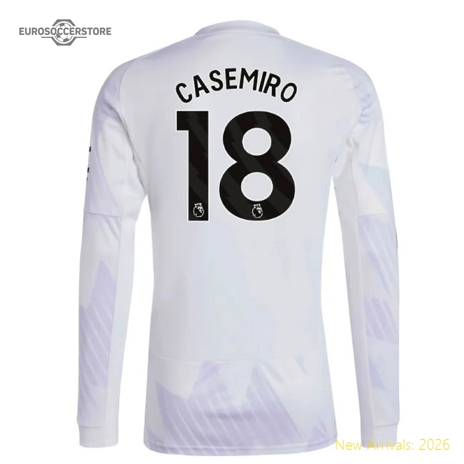 Authentic 2025-2026 Man Utd Long Sleeve Away Shirt (casemiro 18)
