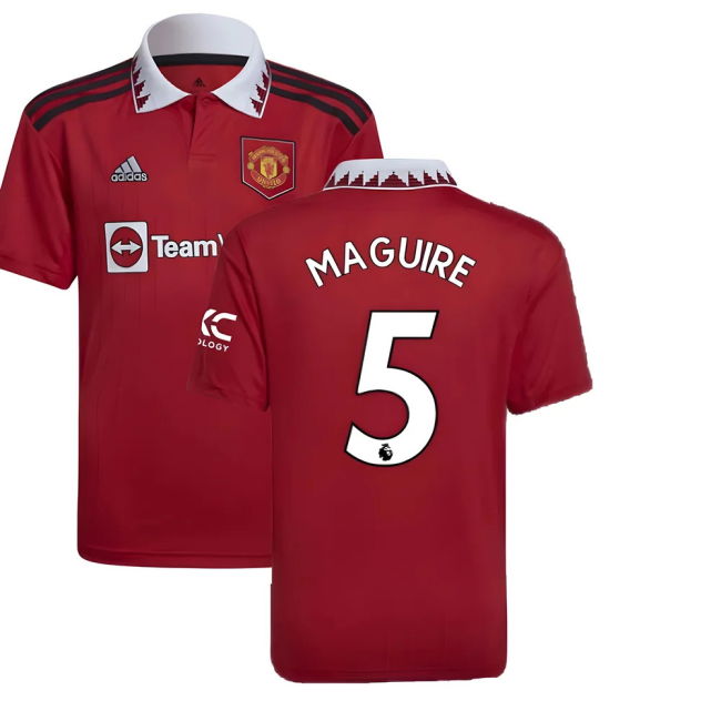 2022-20 Man Utd Authentic Home Football Shirt MAGUIRE 5 M S Kids