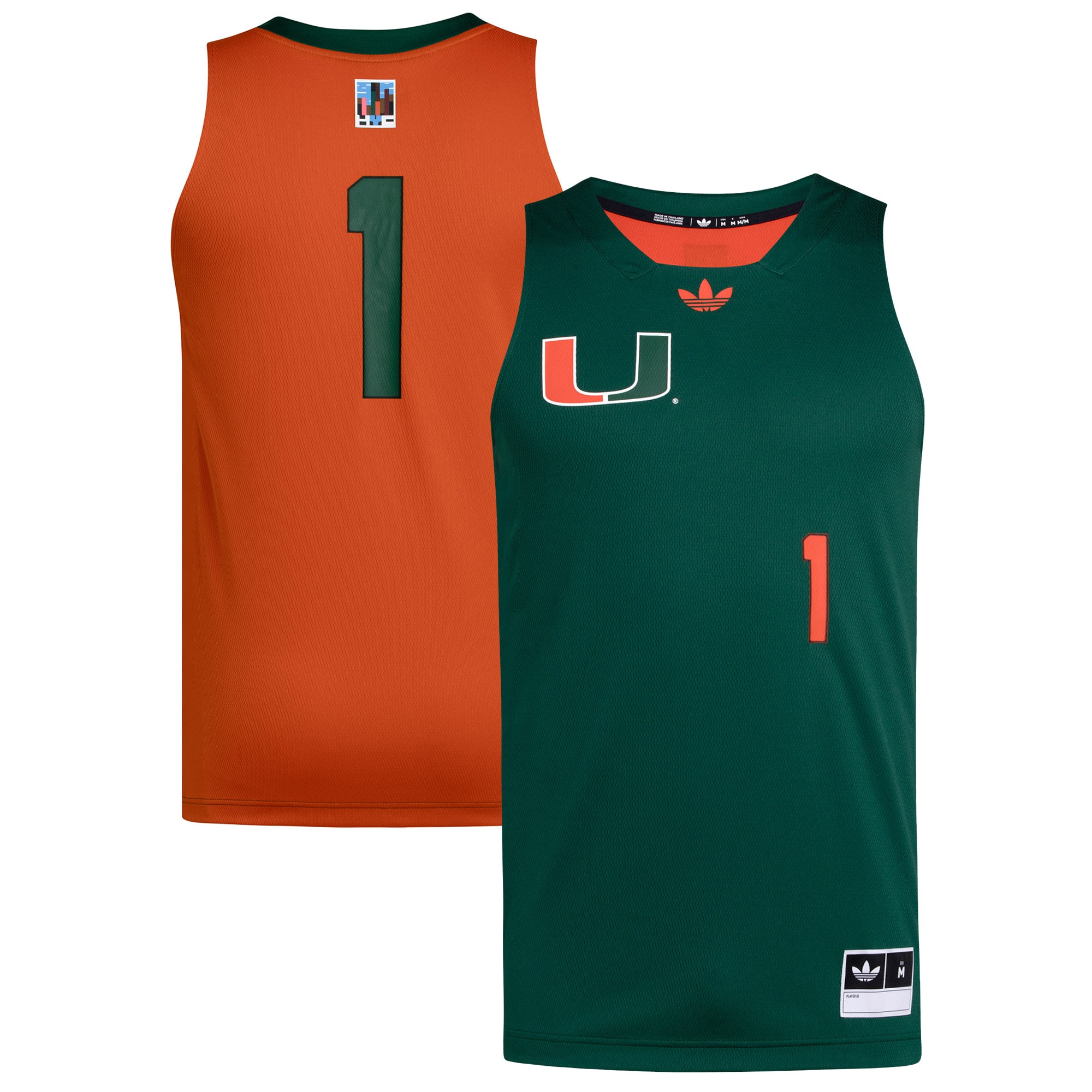[DDG] Miami Hurricanes Black History Month Basketball Jersey - Green/Orange