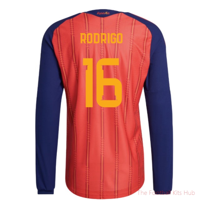 2026-2027 Spain Authentic Long Sleeve Home Shirt (Rodrigo 16)