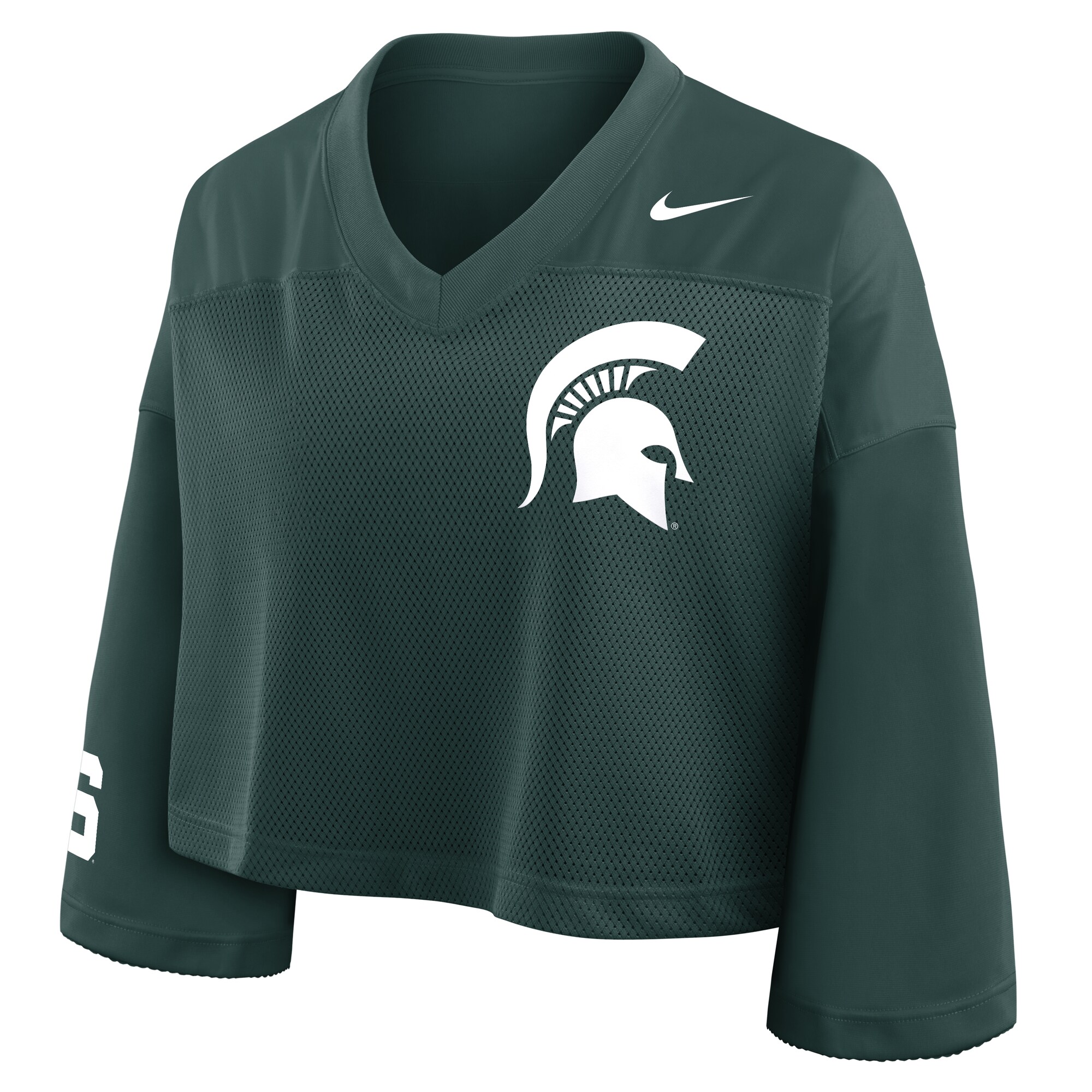 [NJP] Michigan State Spartans Women's Cropped Mesh Dri-FIT Fashion Jersey - Green
