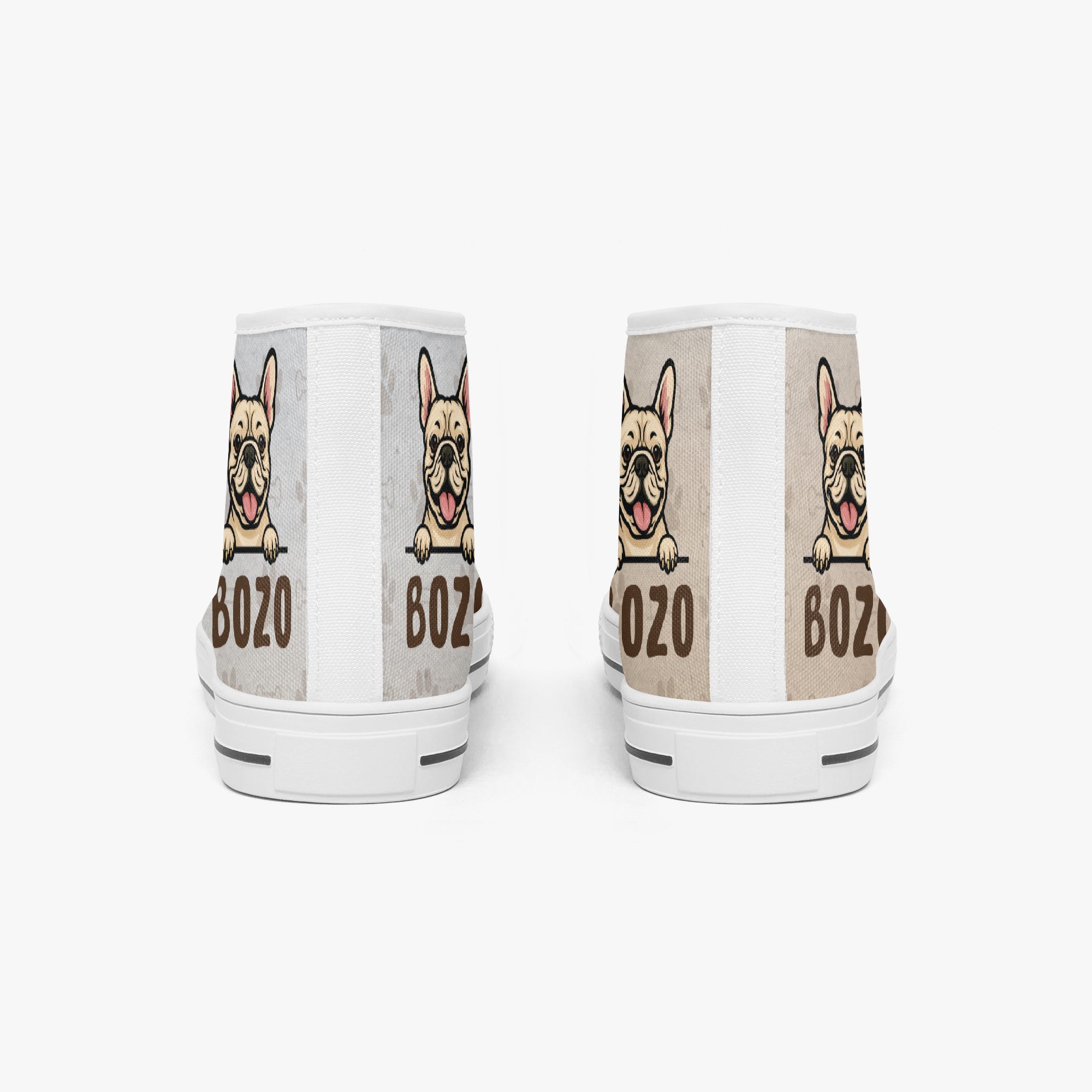 Bulldog Themed Personalized Classic High-top Canvas Shoes Everyday Use