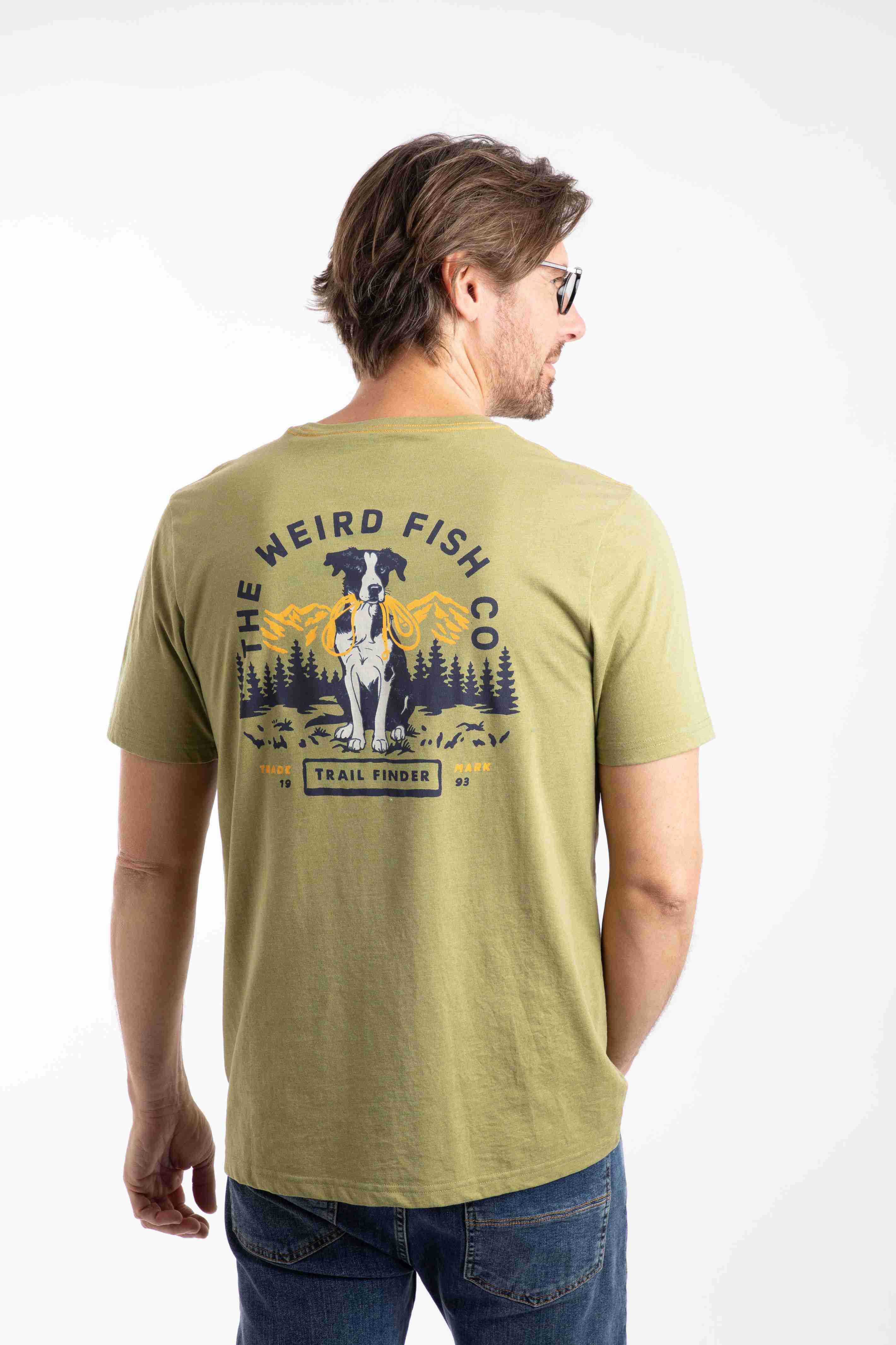 Dog Trails Back Print Graphic T-Shirt WashedOak