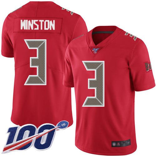 Authentic NFL T B Buccaneers #3 Jameis Winston Red Limi-v1