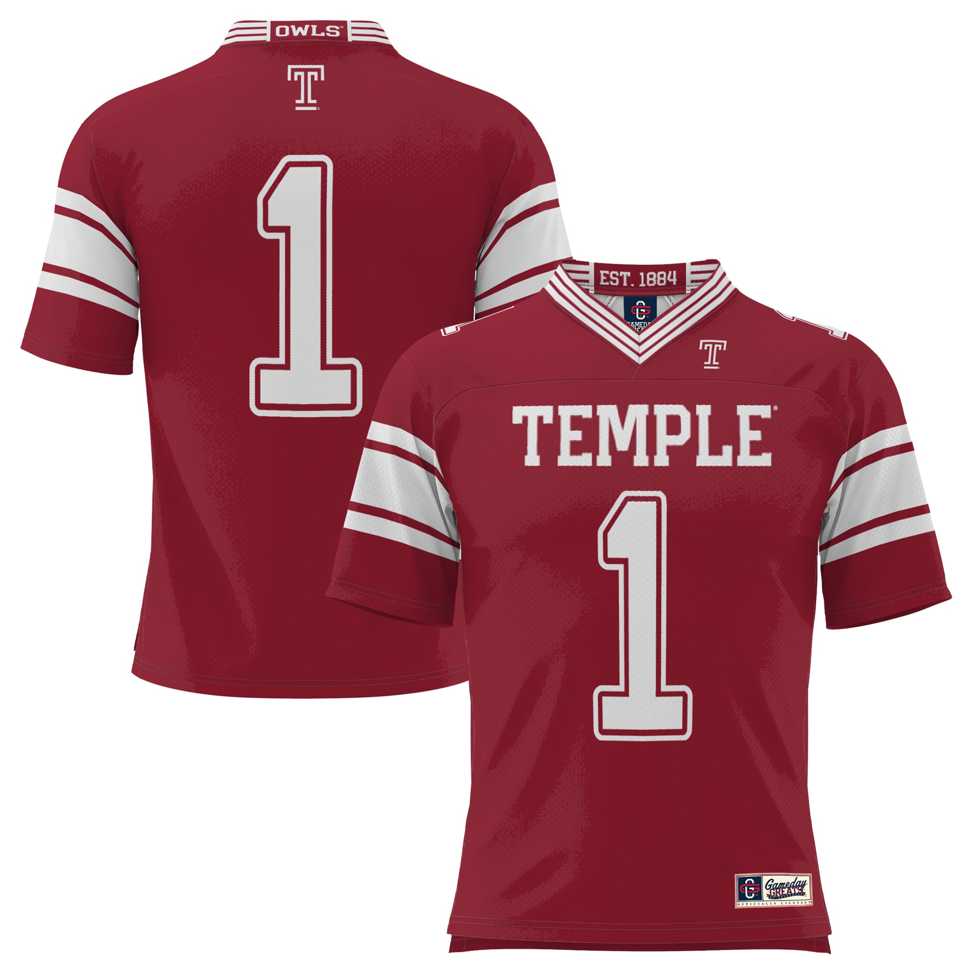[DDG] Temple Owls GameDay Greats Endzone Football Jersey - Cherry