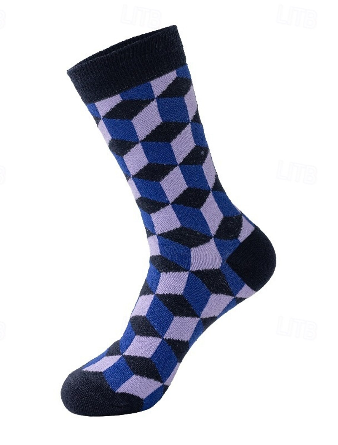 Men's 5 Pairs Socks Running Socks Casual Socks Blue Red Color Geometric Outdoor Streetwear Vacation Medium All Seasons Fashion Streetwear