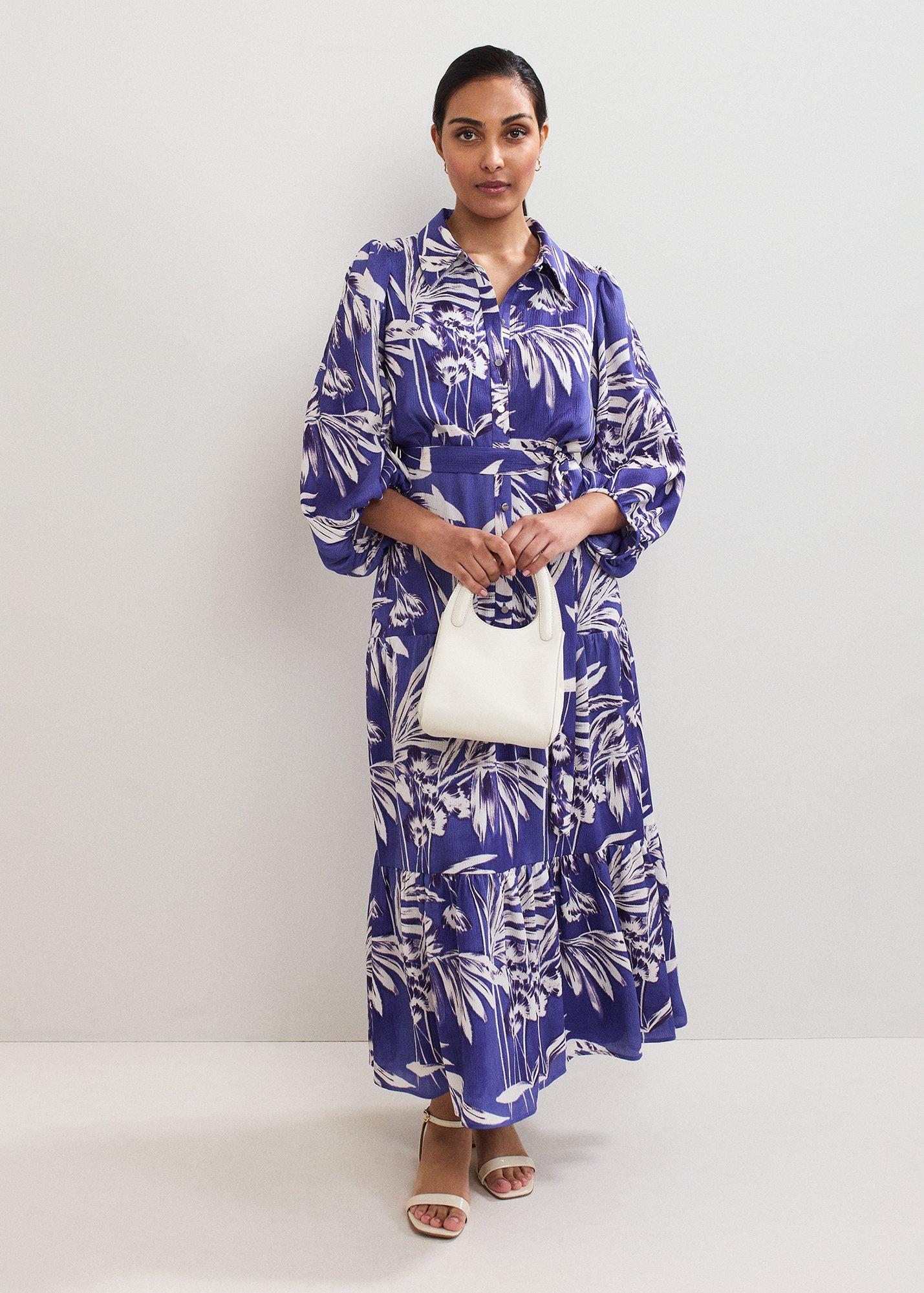 Petite Coralie Print Shirt Midaxi Dress