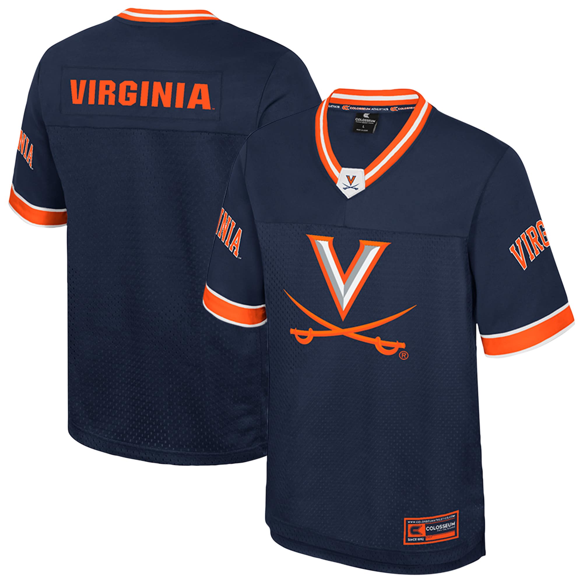 [NJP] Women's Virginia Cavaliers Colosseum Nothing But The Hits Football Jersey - Navy