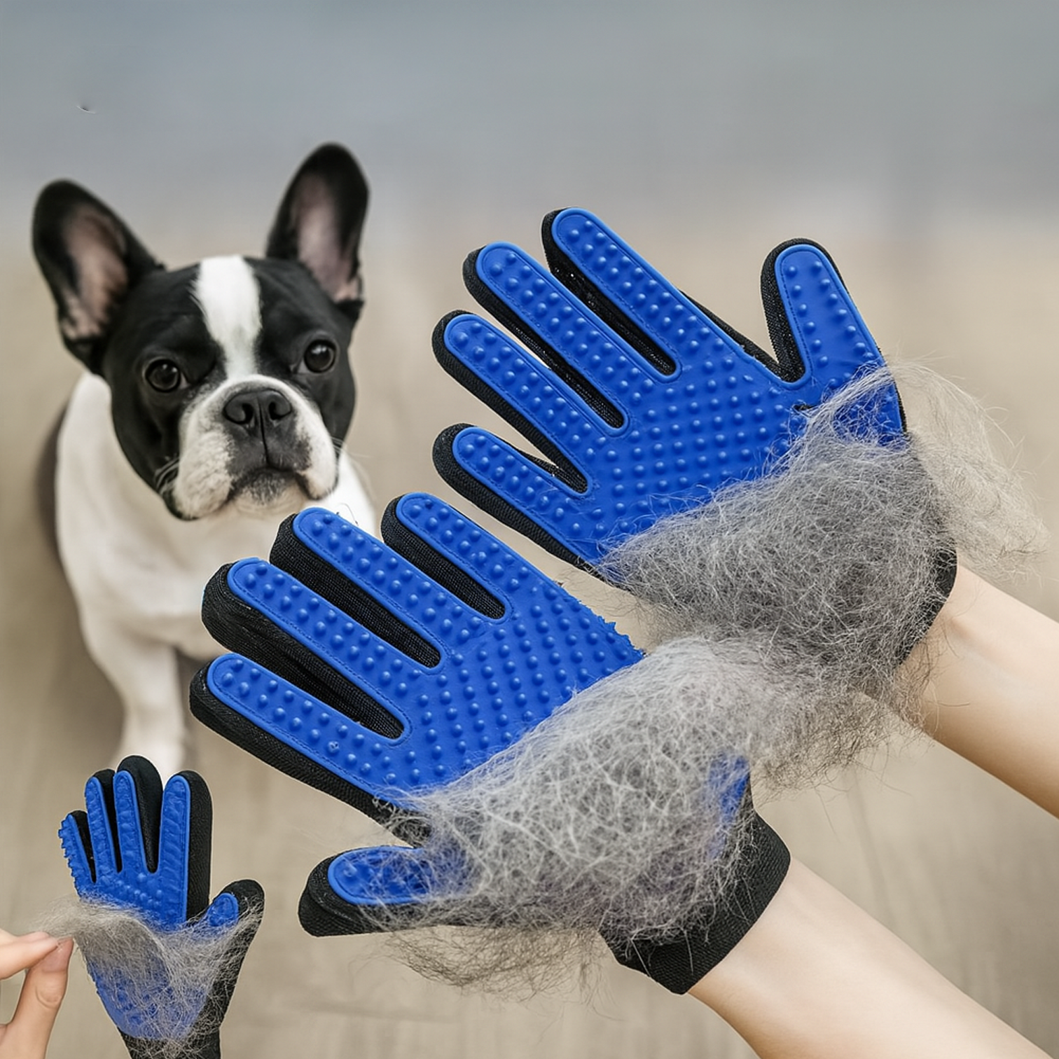 BullyGlove French Bulldog Cleaning Glove – Massage & Clean Pet Mitt