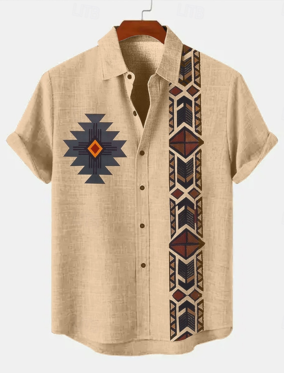 Men's Tribal Waffle Polo Shirts Golf Shirt Short Sleeve Collared