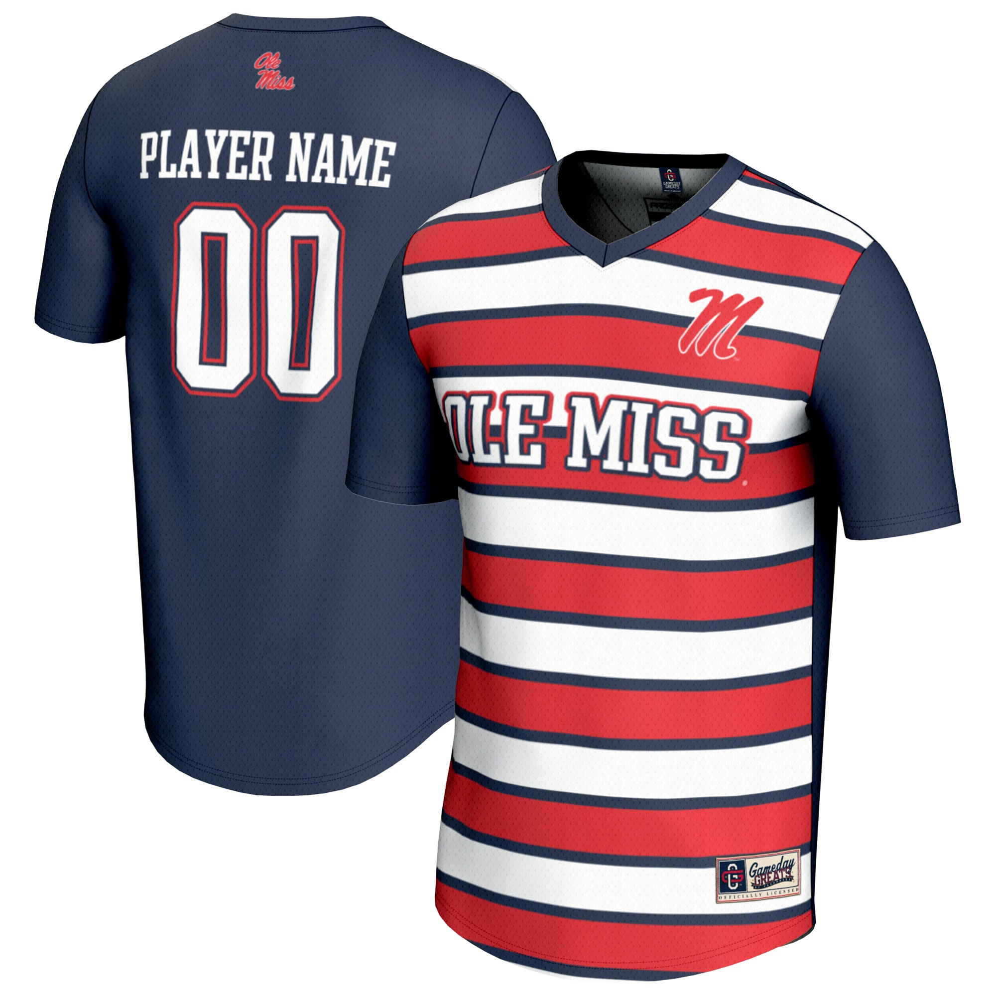 [LK] Ole Miss Rebels GameDay Greats Youth NIL Pick-A-Player Collegiate Women's Soccer Lightweight Fashion Jersey - Navy