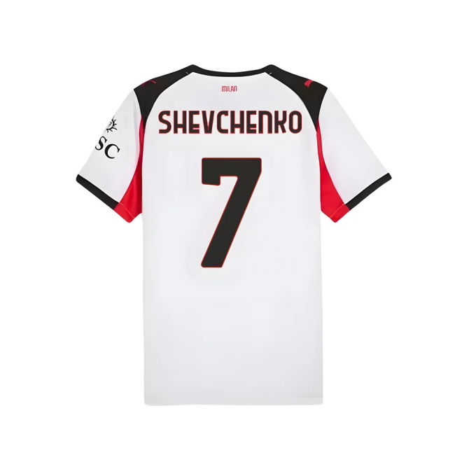 2025-2026 AC Milan Away Shirt (Shevchenko 7) Quick Dry UV Protection