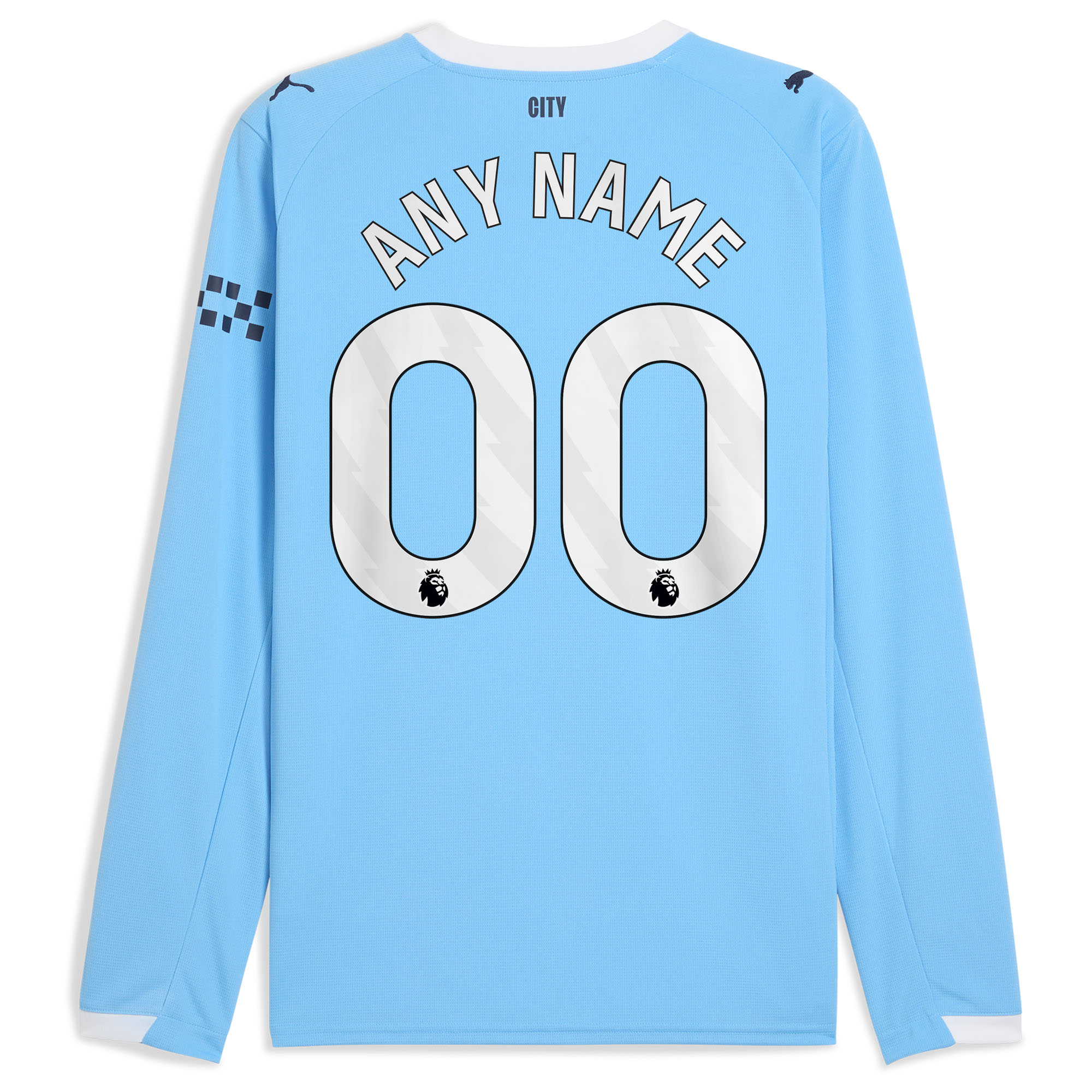 [SJH] Manchester City 2025/26 Home Replica Long Sleeve Custom Jersey - Sky Blue