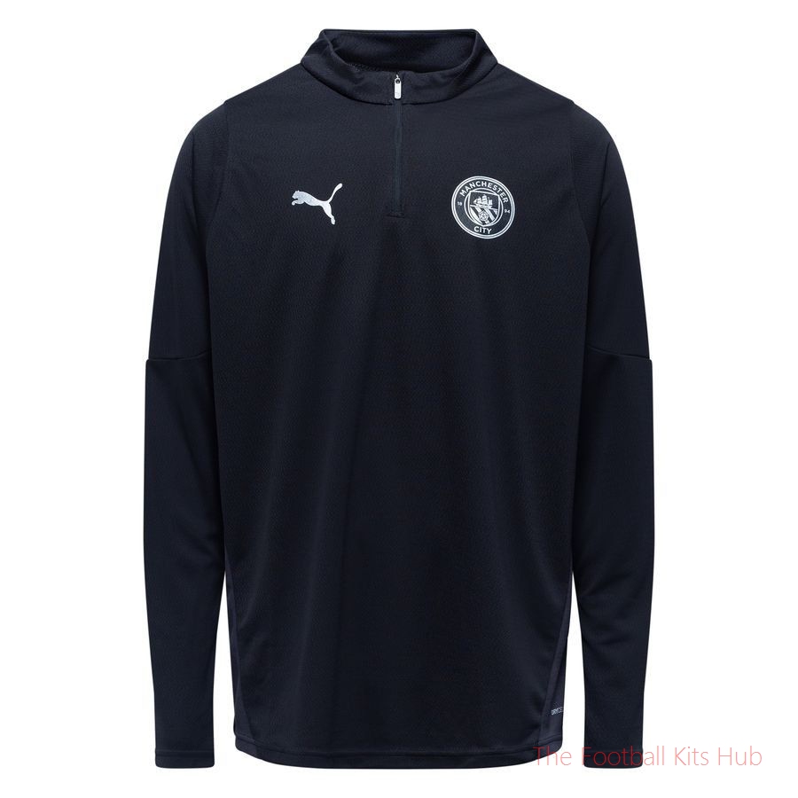 Manchester City Training Shirt 1/4 Zip - PUMA Black/Puma Silver