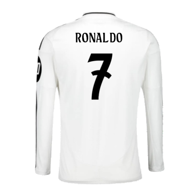 2024-2025 Real Madrid Long Sleeve RM High-Quality Home Shirt (Ronaldo