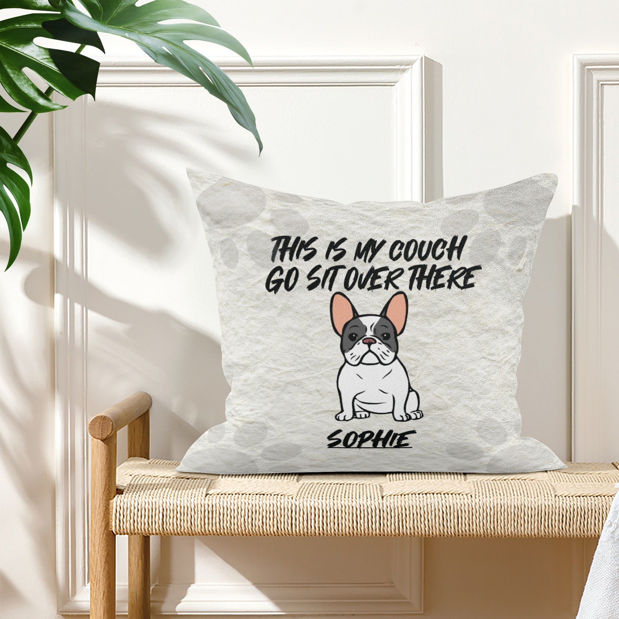 My Couch - Custom Pillow with Frenchie name