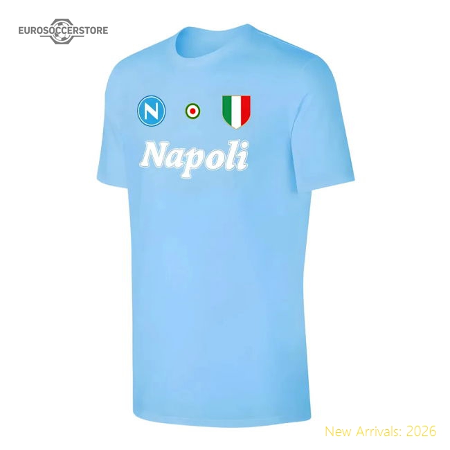High-quality Napoli Fc vintage 8687 T-shirt - Light Blue
