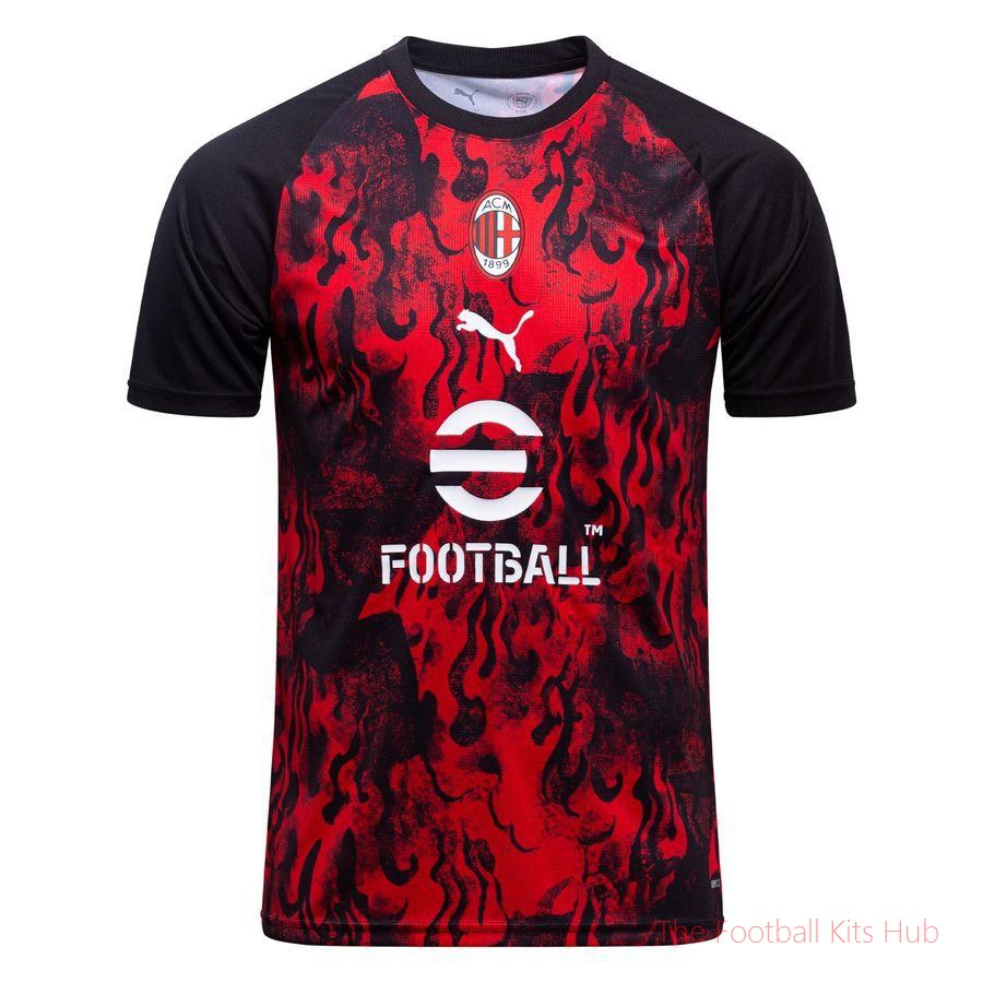 AC Milan Training T-Shirt Pre Match - For All Time Red/PUMA Black