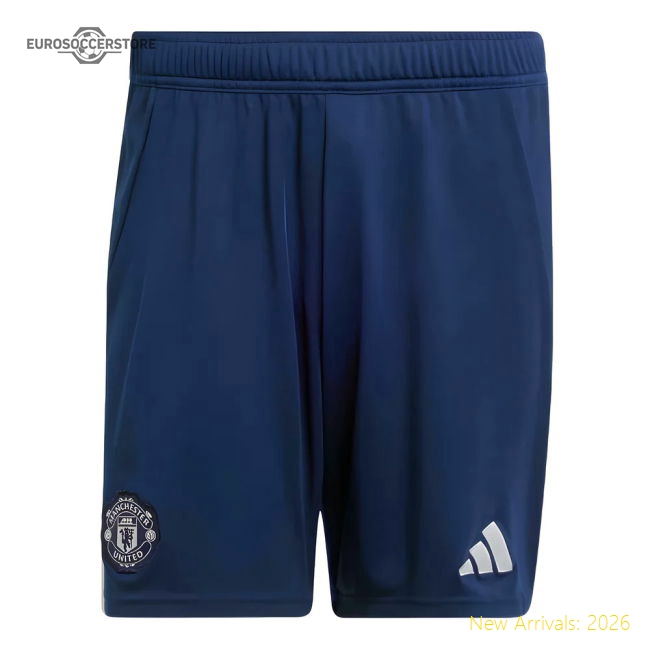 Official 2024-2025 Man Utd Away Shorts (night Indigo) - Premium