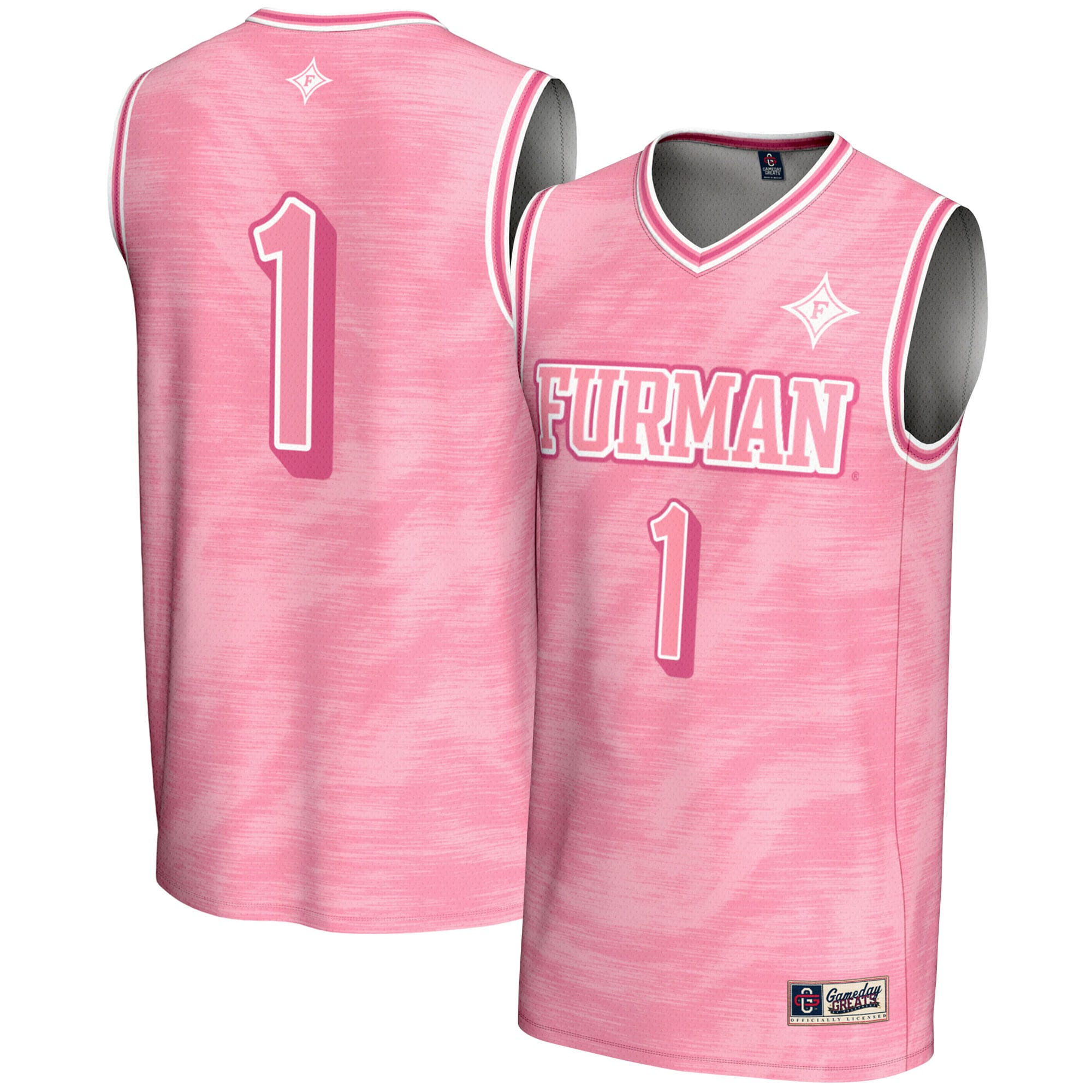 [NJP] Women's Furman Paladins GameDay Greats Lightweight Basketball Fashion Jersey - Pink