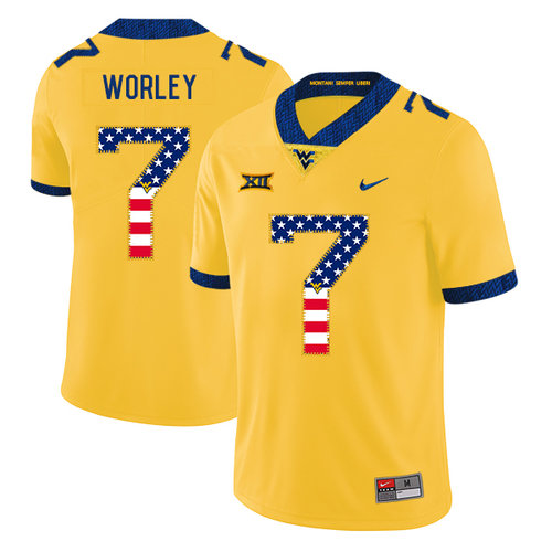 replica Men's None Daryl Worley #7 Yellow 2024 Football Jersey