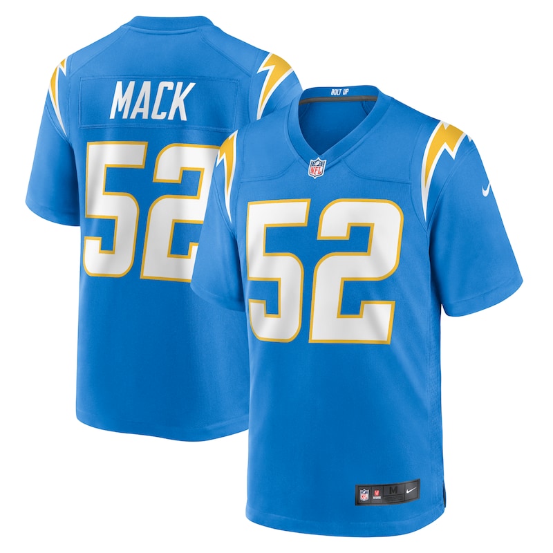 None Khalil Mack LA Chargers Game-Ready Collector's Item Football Appa