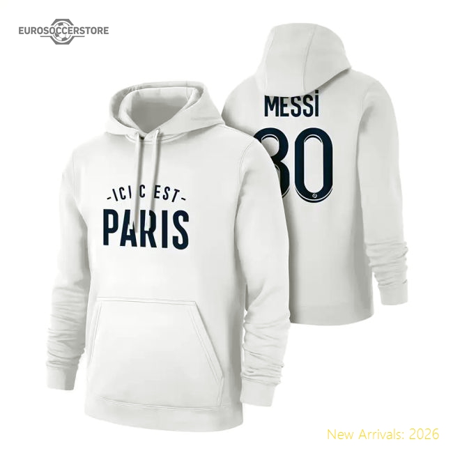 Paris Ici Cest 21 Footer With Hood Messi White - Match Quality