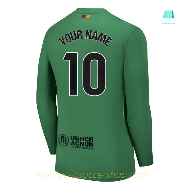 2025-2026 Barcelona Home Goalkeeper Shirt (Green) (Your Name)