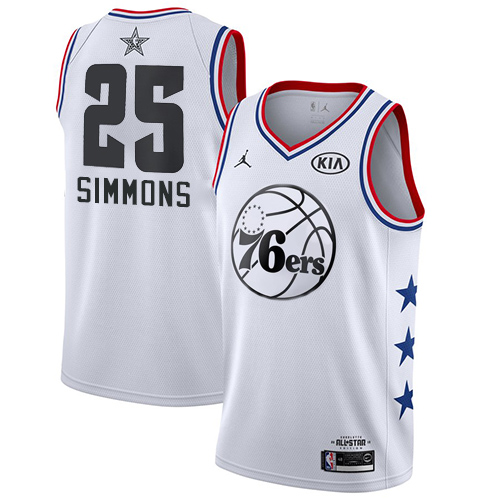 White Nike Philadelphia 76ers #25 76ers Jersey - Polyester Quality