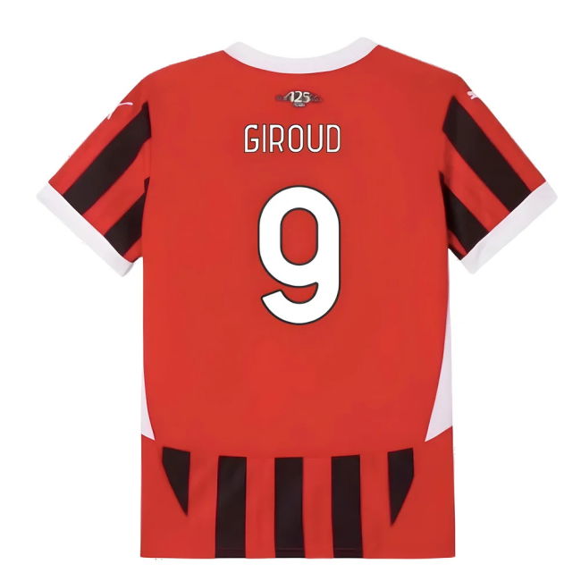 Giroud 9 Authentic Replica AC Milan Home Supporter Shirt for Kids