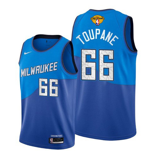 Bucks Axel Toupane #66 Superior 2021 Finals NBA City Jersey Blue
